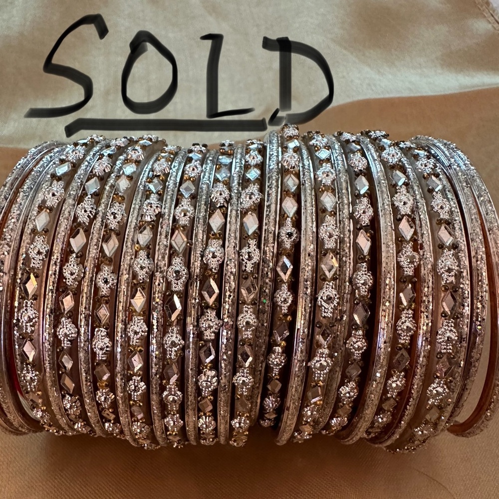 Elegant Silver Bangle Set